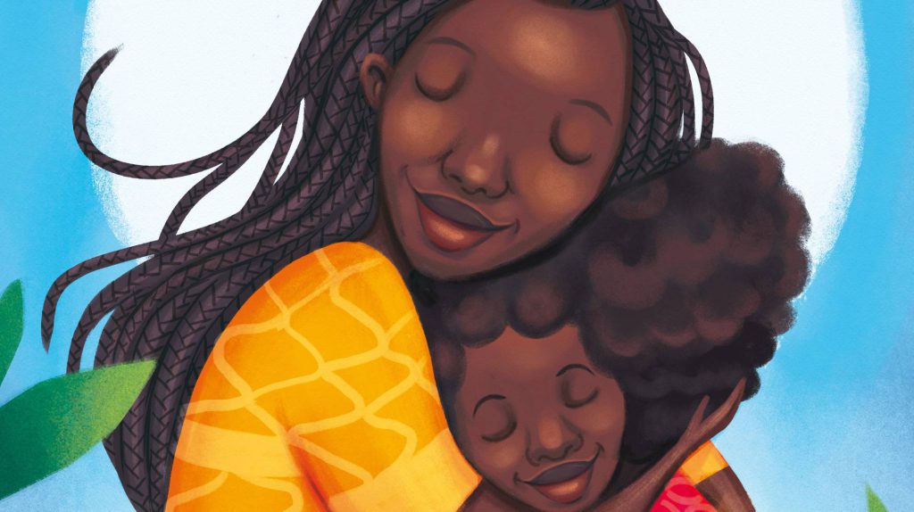 Imagen de Lydia Mba de una madre afro que abraza a su hija
