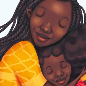 Imagen de Lydia Mba de una madre afro que abraza a su hija