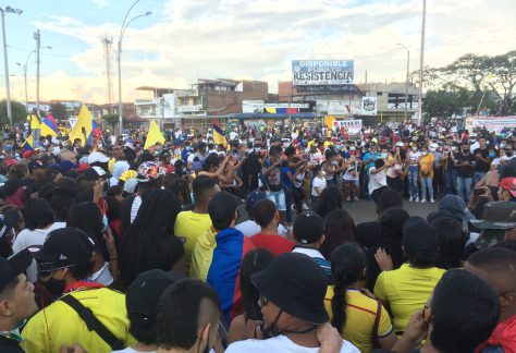 Danza en la manifestación del primero de mayo en Puerto Resistencia, antes conocido como Puerto Rellena, en Cali