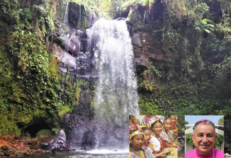 Boquete, niñas en el Día de la Etnia Negra y mons. Ulloa